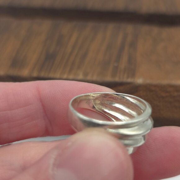 Size 8 925 Sterling Silver Cool Unisex Simple Ring - Picture 5 of 8